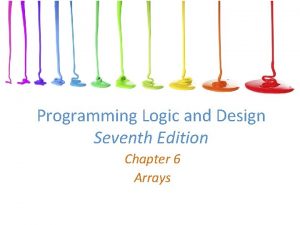 Programming Logic and Design Seventh Edition Chapter 6