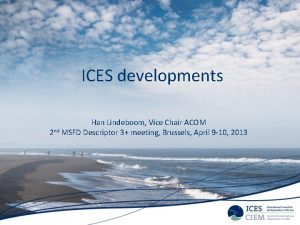 ICES developments Han Lindeboom Vice Chair ACOM 2