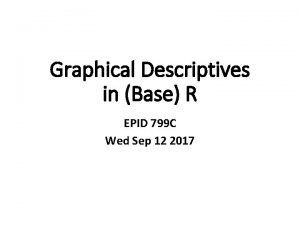 Graphical Descriptives in Base R EPID 799 C
