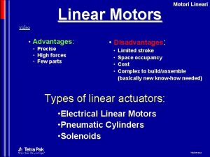 Linear Motors Motori Lineari video Advantages Precise High