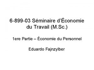 6 899 03 Sminaire dconomie du Travail M