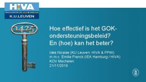 Hoe effectief is het GOKondersteuningsbeleid En hoe kan