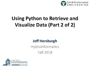 Using Python to Retrieve and Visualize Data Part