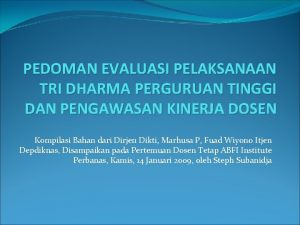 PEDOMAN EVALUASI PELAKSANAAN TRI DHARMA PERGURUAN TINGGI DAN