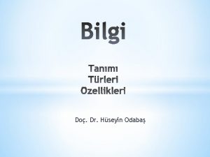 Do Dr Hseyin Odaba Szlklerde bilgi i bir