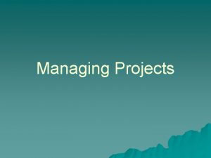 Managing Projects Contemplative Questions What does project management