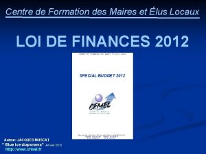 Centre de Formation des Maires et lus Locaux