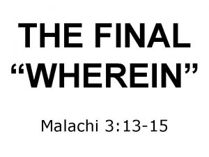 Malachi 3:13-15