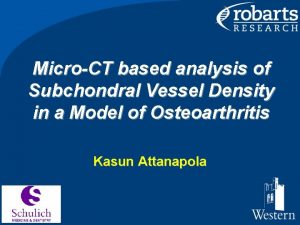 MicroCT based analysis of Subchondral Vessel Density in