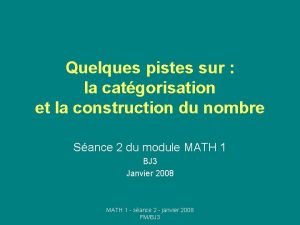 Quelques pistes sur la catgorisation et la construction