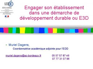 Engager son tablissement dans une dmarche de dveloppement