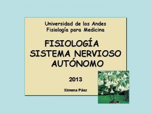 Universidad de los Andes Fisiologa para Medicina FISIOLOGA