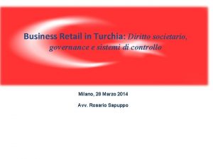 Business Retail in Turchia Diritto societario governance e