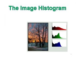 The Image Histogram 1 Image Characteristics Image Mean