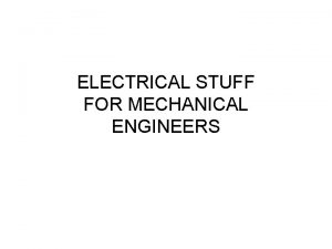 ELECTRICAL STUFF FOR MECHANICAL ENGINEERS ELECTRICAL DATA FOR