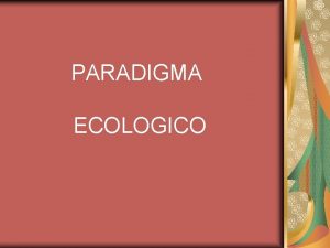 Paradigma ecologico