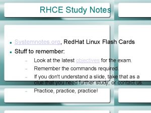 RHCE Study Notes Systemnotes org Red Hat Linux