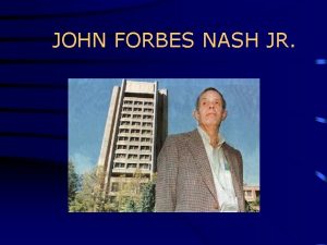 JOHN FORBES NASH JR JONH NASH John Forbes