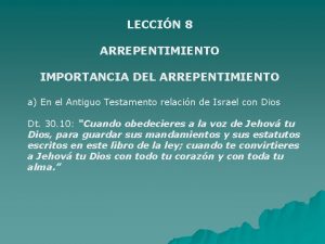 La importancia del arrepentimiento