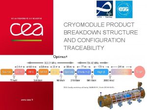 CRYOMODULE PRODUCT BREAKDOWN STRUCTURE AND CONFIGURATION TRACEABILITY ESS