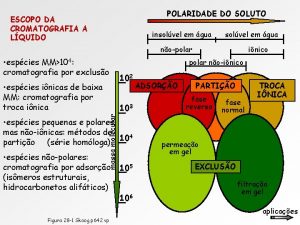 POLARIDADE DO SOLUTO ESCOPO DA CROMATOGRAFIA A LQUIDO