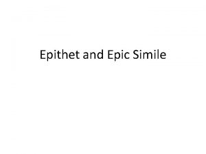 Whats an epic simile