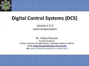 Digital Control Systems DCS Lecture1 2 3 Lead