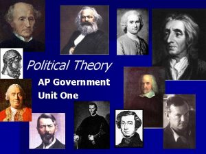 Political Theory AP Government Unit One Defining Politics