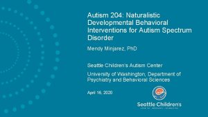 Naturalistic developmental behavioral interventions