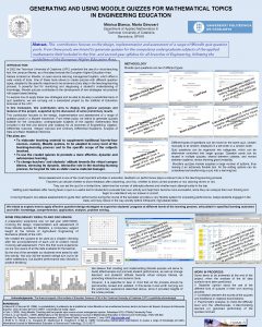 GENERATING AND USING MOODLE QUIZZES FOR MATHEMATICAL TOPICS