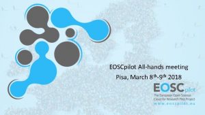 EOSCpilot Allhands meeting Pisa March 8 th9 th
