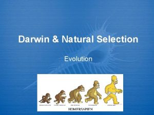 Darwin Natural Selection Evolution Learning Goals 1 Define