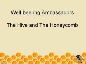 Wellbeeing Ambassadors The Hive and The Honeycomb Wellbeing
