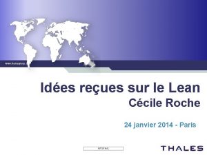 www thalesgroup com Ides reues sur le Lean