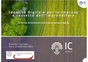 Identit Digitale per le Imprese e cassetto dellimprenditore