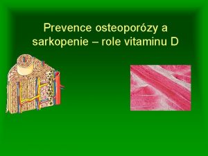 Prevence osteoporzy a sarkopenie role vitaminu D Kostn