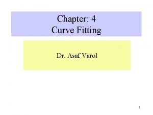 Chapter 4 Curve Fitting Dr Asaf Varol 1