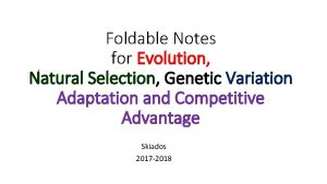 Foldable Notes for Evolution Natural Selection Genetic Variation