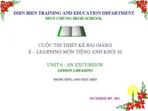 DIEN BIEN TRAINING AND EDUCATION DEPARTMENT MUN CHUNG