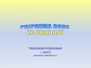 Trgovinsko poslovanje 1