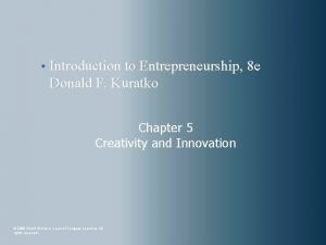 Introduction to Entrepreneurship 8 e Donald F Kuratko