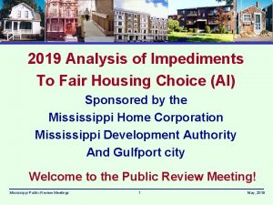 2019 Analysis of Impediments To Fair Housing Choice