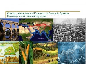 Creation Interaction and Expansion of Economic Systems Economic
