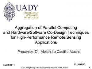 Aggregation of Parallel Computing and HardwareSoftware CoDesign Techniques