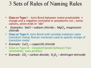 3 Sets of Rules of Naming Rules Class
