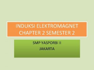 INDUKSI ELEKTROMAGNET CHAPTER 2 SEMESTER 2 SMP YASPORBI