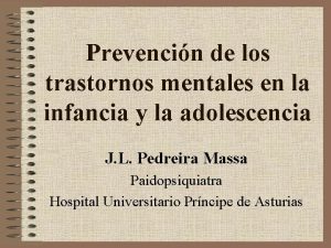 Prevencin de los trastornos mentales en la infancia