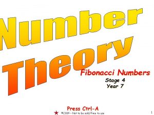 Fibonacci Numbers Stage 4 Year 7 Press CtrlA