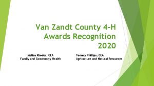 Van Zandt County 4 H Awards Recognition 2020