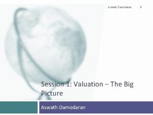 Aswath Damodaran Session 1 Valuation The Big Picture
